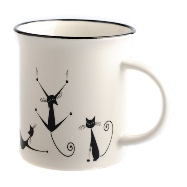 Porcelánový hrnček Dakls Cats Nero, 310 ml