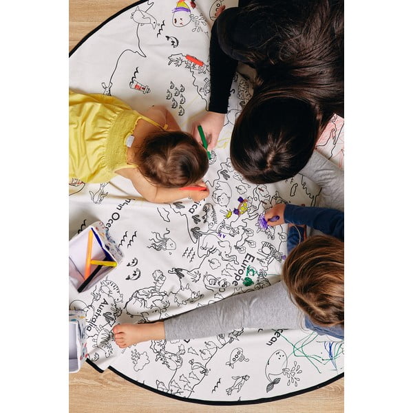 Vyfarbovací detský koberec Butter Kings Field Full of Animals, ø 130 cm-image-3