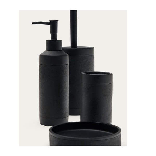 Čierna nádobka na mydlo z polyresínu Sisel – Kave Home-image-4