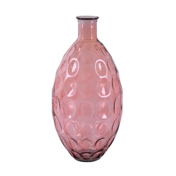 Ružová sklenená váza z recyklovaného skla Ego Dekor Dune, výška 59 cm