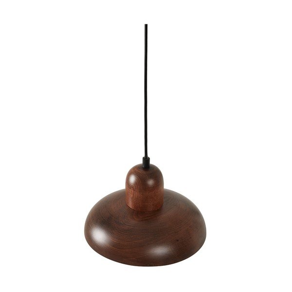 Hnedé závesné svietidlo s dreveným tienidlom ø 25 cm Elsa – Opviq lights-image-4