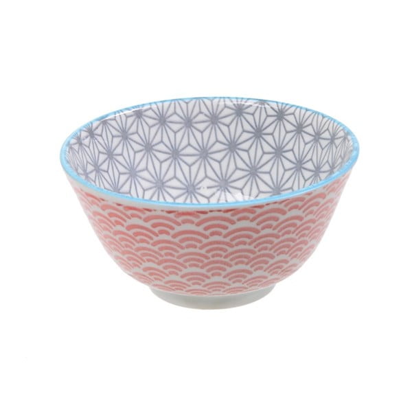 Červeno-sivá porcelánová miska Tokyo Design Studio Star, ⌀ 12 cm