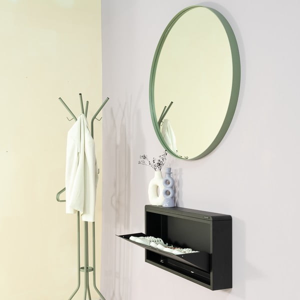 Čierna kovová výklopná/závesná skrinka na topánky 75x38x13 cm Mario – Spinder Design-image-1