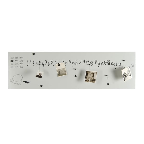 Magnetický kalendár Krok White, 100x30 cm
