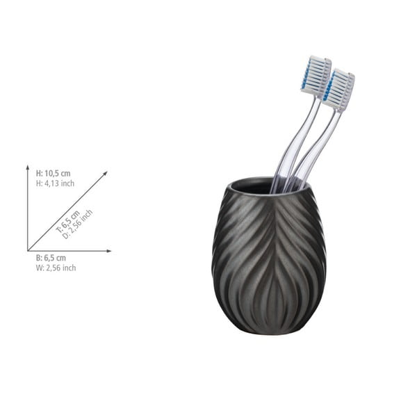 Antracitová keramická súprava doplnkov do kúpeľne Idro – Wenko-image-3