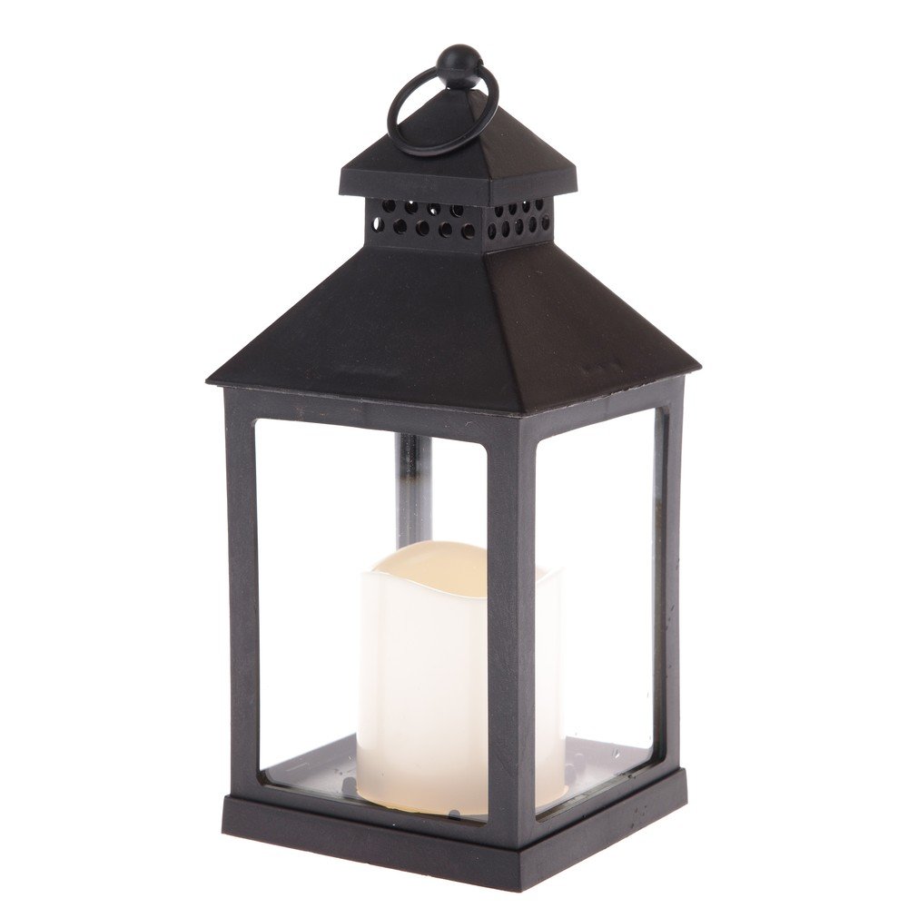 Čierny LED lampáš na baterky (výška 20 cm) – Dakls