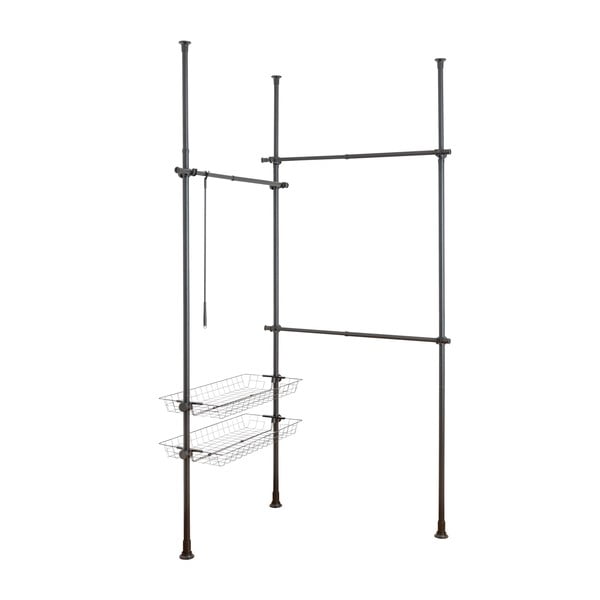 Čierny kovový teleskopický stojan na oblečenie Herkules – Wenko-image-3