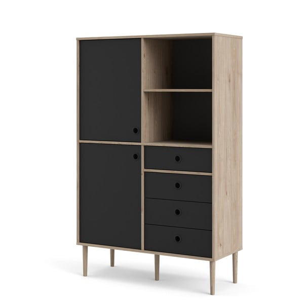 Čierna komoda s rámom v dubovom dekore Tvilum Rome, 99 x 154 cm-image-2