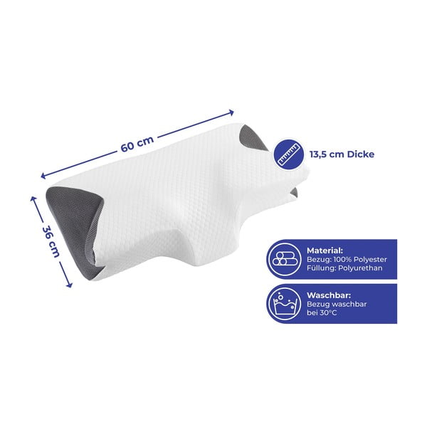Anatomický vankúš s výplňou z pamäťovej peny 36x60 cm - Maximex-image-3