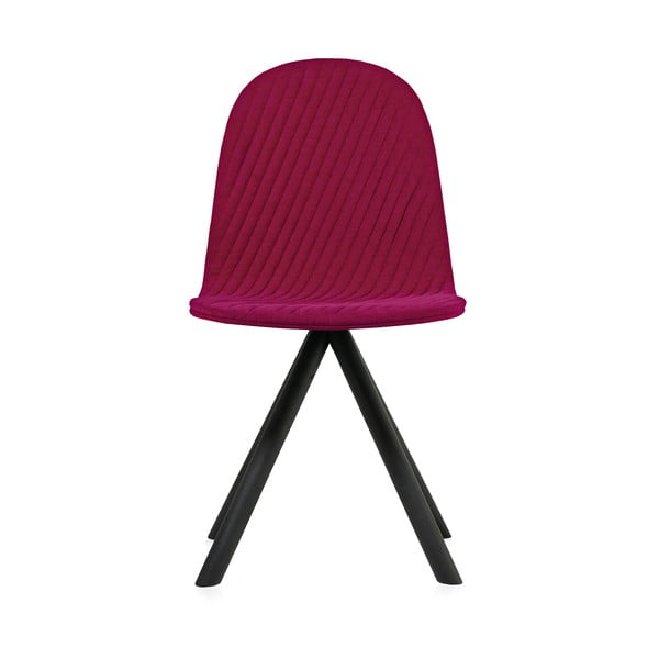 Ružová stolička s čiernymi nohami IKER Mannequin Stripe