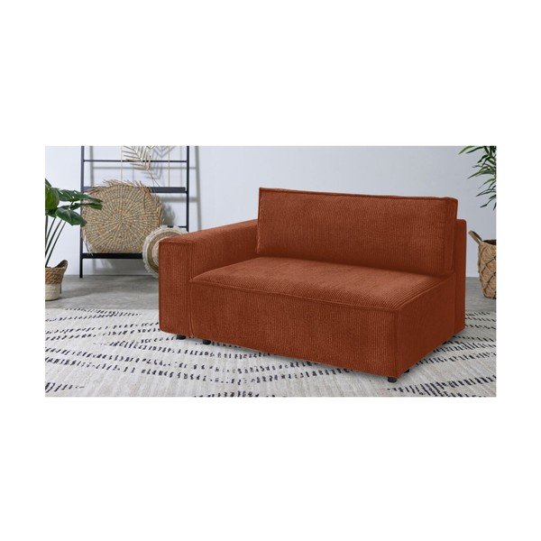 Menčestrový modul pohovky (ľavý roh) v tehlovej farbe Nihad modular – Bobochic Paris-image-1