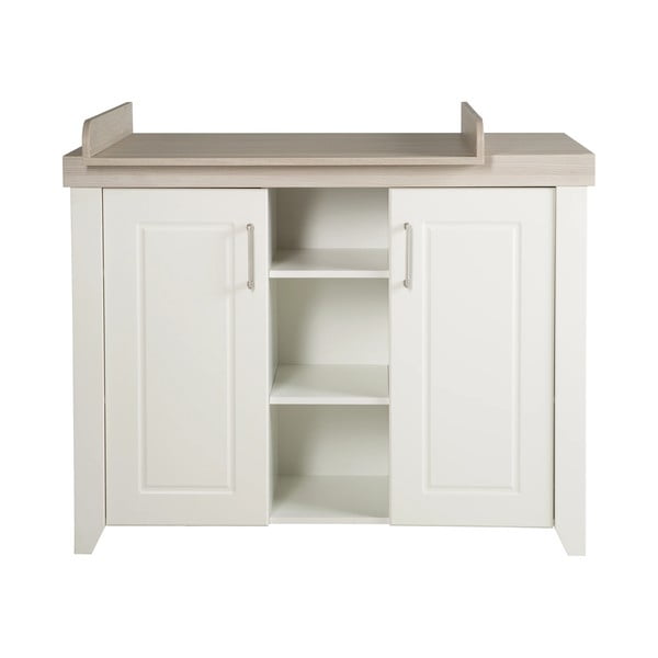 Biela nízka detská komoda v dekore brestu s prebaľovacím pultom 120x98 cm Felicia – Roba-image-2