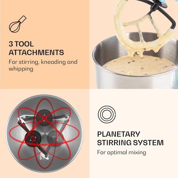 Pastelovomodrý kuchynský robot Klarstein Bella Elegance-image-3