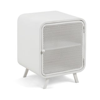 Biely kovový nočný stolík Kave Home Wyatt, 42×38 cm
