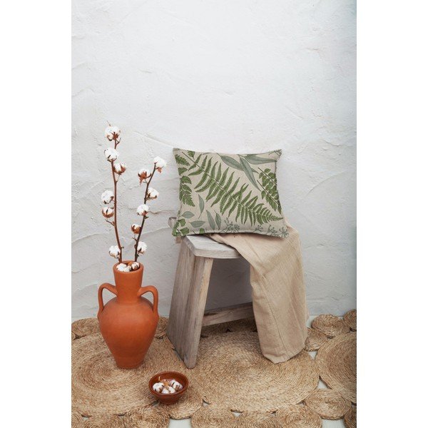 Zeleno-béžový vankúš Surdic Botanical, 45 x 45 cm-image-1