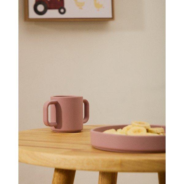 Svetloružové/tyrkysové silikónové detské hrnčeky v súprave 2 ks Lili – Kave Home-image-3