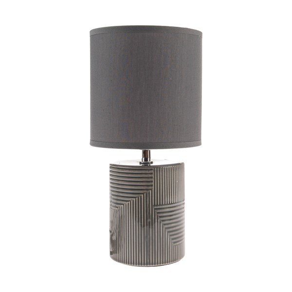 Sivá keramická stolová lampa s textilným tienidlom (výška  32,5 cm) Anita – Dakls