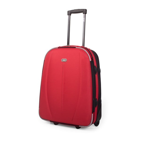 Červený cestovný kufor na kolieskach Arsamar Martin, výška 50 cm