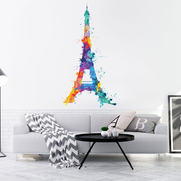 Nástenná samolepka Ambiance Wall Decal Eiffel Tower Design Watercolor, 105 × 60 cm-image-1