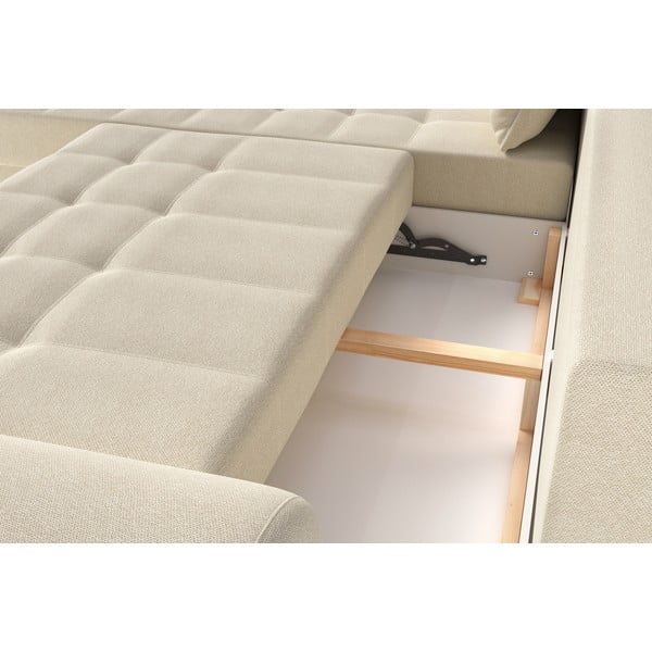 Krémová rozkladacia rohová pohovka (ľavý roh) Balitco – Ropez-image-1