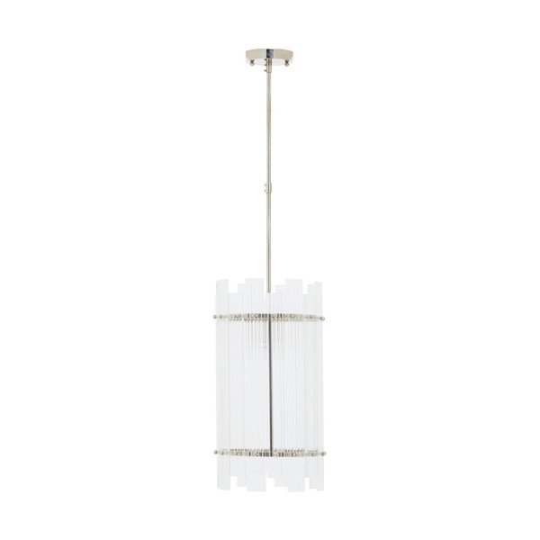 Kovové závesné svietidlo v striebornej farbe so skleneným tienidlom ø 27 cm Ritz – Premier Housewares