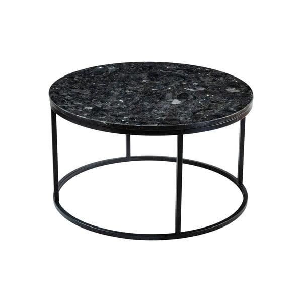 Čierny žulový konferenčný stolík RGE Black Crystal, ⌀ 85 cm