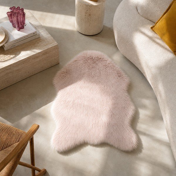 Ružová umelá kožušina Tiseco Home Studio Sheepskin, 60 × 90 cm-image-4