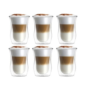 Sada 6 pohárov z dvojstenného skla Vialli Design, 300 ml