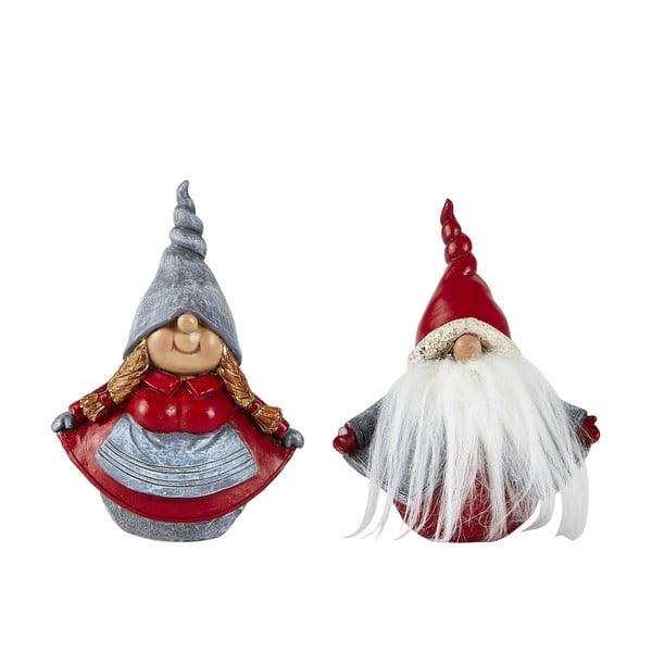 Sada 2 dekoratívnych vianočných sošiek KJ Collection Dwarfy, výška 12,5 cm