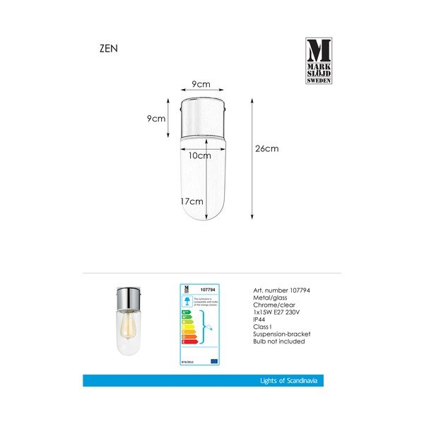 Stropné svietidlo Markslöjd Zen Ceiling Chrome Clear-image-2