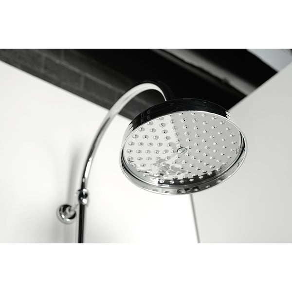 Mosadzná sprchová súprava v lesklo striebornej farbe s termostatickou batériou s hlavovou sprchou a ručnou sprchou 142 cm Antea – Sapho-image-3