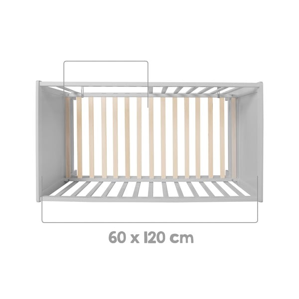 Sivá/taupe postieľka 60x120 cm Hamburg – Roba-image-3
