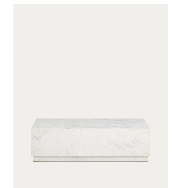 Biely mramorový konferenčný stolík 50x100 cm Sorein – Kave Home-image-2