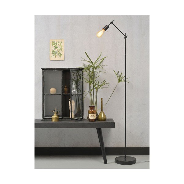 Čierna stojacia lampa s kovovým tienidlom (výška 170 cm) Sheffield – it's about RoMi-image-1