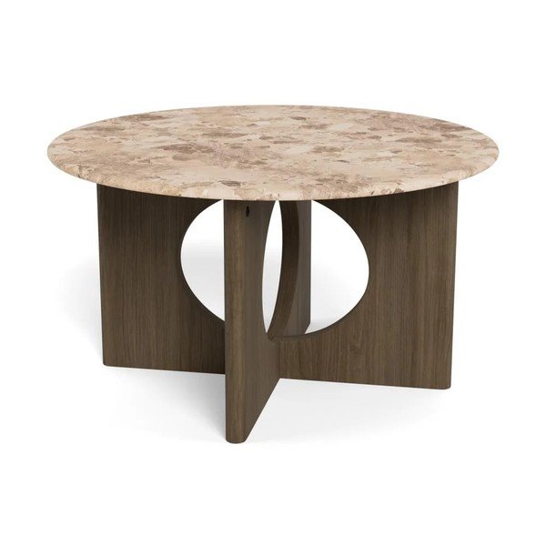 Okrúhly konferenčný stolík s mramorovou doskou v tmavo prírodnej farbe ø 80 cm Foley – Actona-image-2
