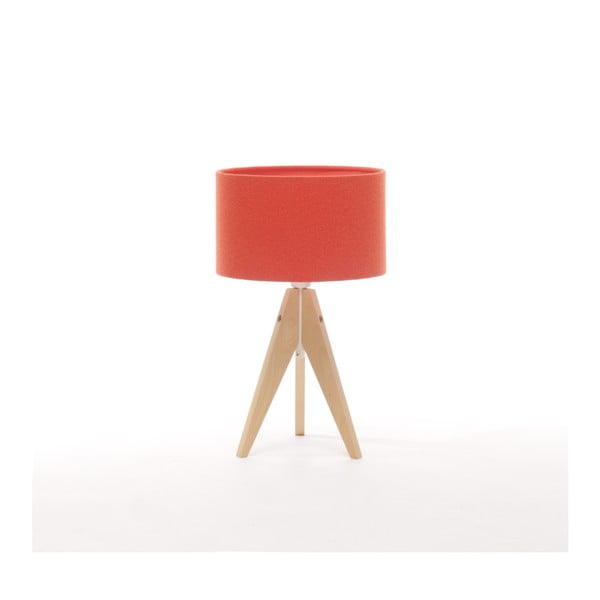 Červeno-oranžová stolová lampa Artist, breza, Ø 25 cm