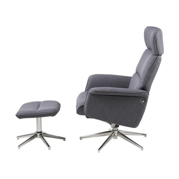 Tmavosivé polohovateľné kreslo s podnožkou Actona Alura-image-3