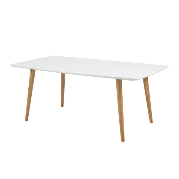 Biely jedálenský stôl Actona Elise High Gloss, 180 × 100 cm