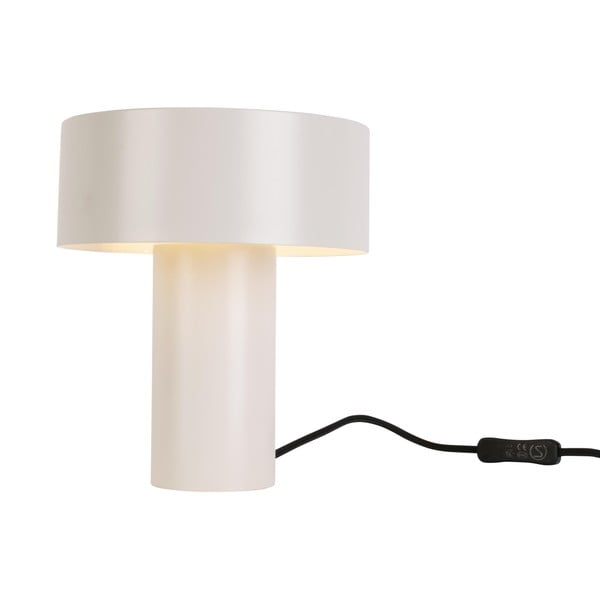 Biela stolová lampa Leitmotiv Tubo, výška 23 cm