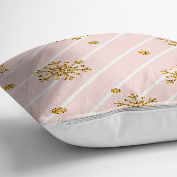 Vianočná obliečka na vankúš Minimalist Cushion Covers Gold Snowflakes, 42 x 42 cm-image-1