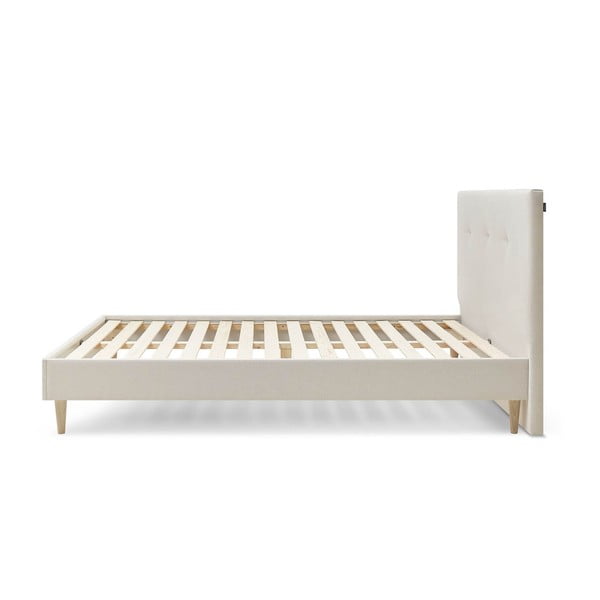 Béžová čalúnená dvojlôžková posteľ s roštom 160x200 cm Tory - Bobochic Paris-image-2