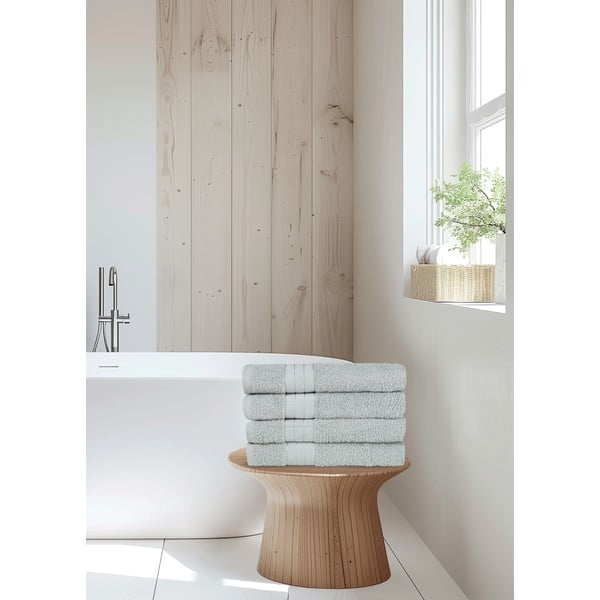 Svetlosivé froté bavlnené uteráky v súprave 4 ks 50x100 cm – Good Morning-image-3