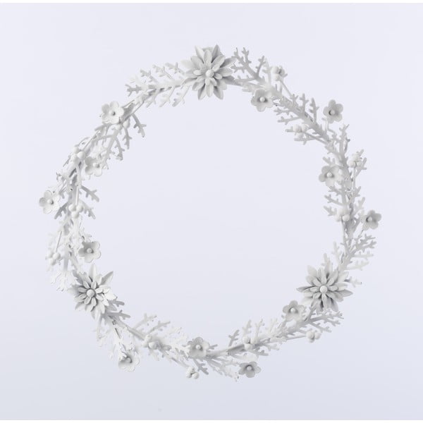 Kovový věnec Wreath, biely