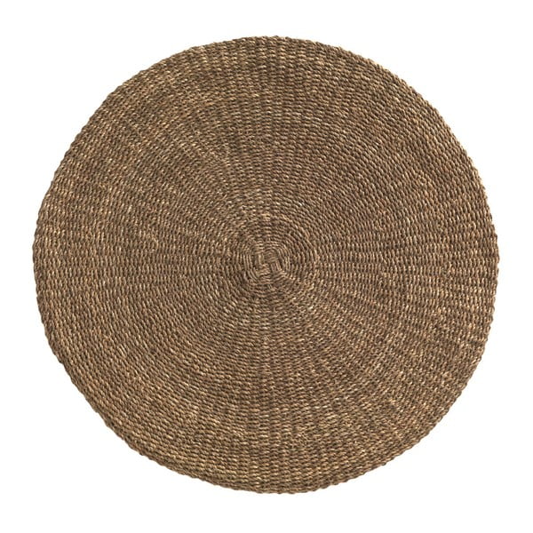 Hnedý koberec z morských rias Geese Rustico Natural, ⌀ 120 cm