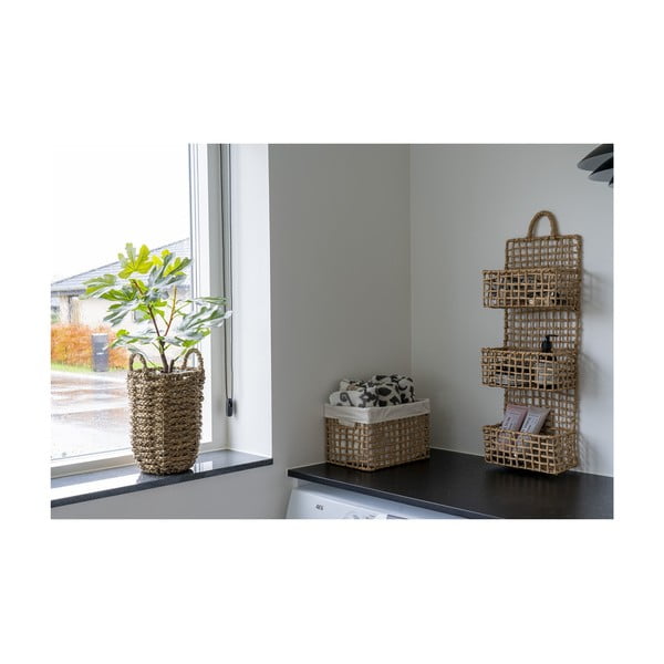 Poschodová kovová polica v prírodnej farbe 25 cm Sines – House Nordic-image-2