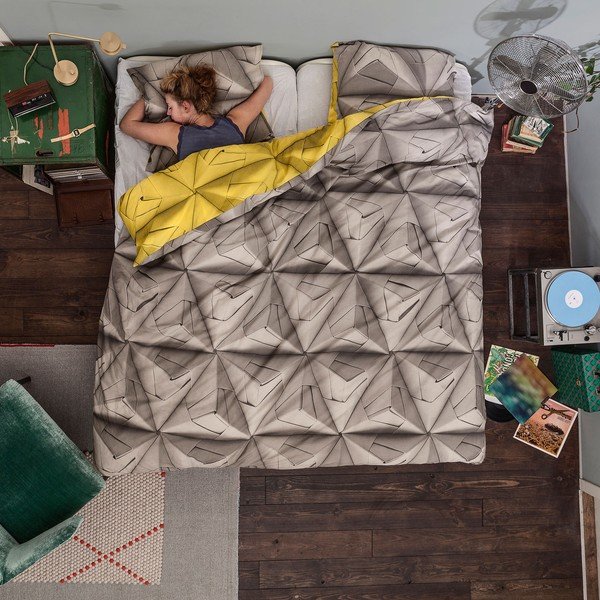 Žlto-hnedé obliečky Snurk Monogami Yellow, 200 x 200 cm-image-2