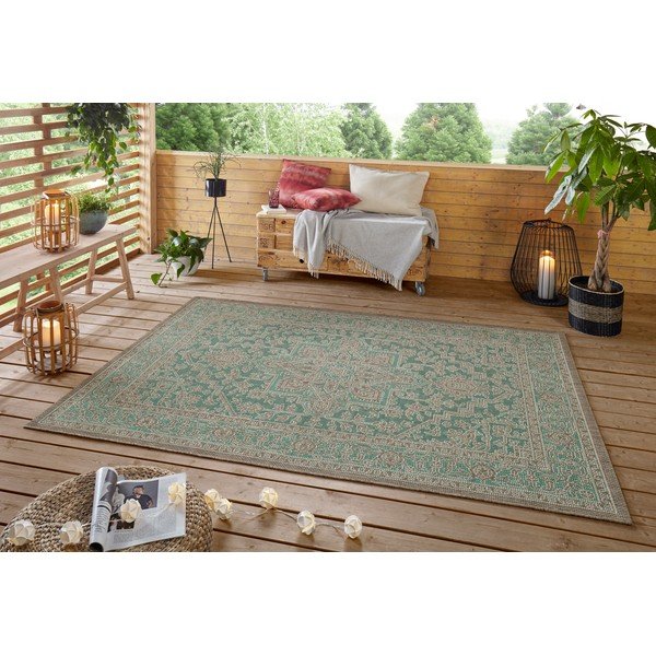 Zeleno-béžový vonkajší koberec NORTHRUGS Anjara, 160 x 230 cm-image-1