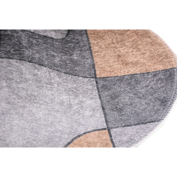 Sivý umývateľný okrúhly koberec ø 80 cm Yuvarlak – Vitaus-image-2