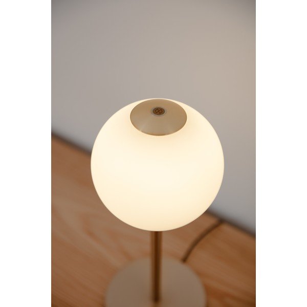 Kovová LED stmievateľná stolová lampa so skleneným tienidlom v mosadznej farbe (výška 37 cm) Audrey Table – UMAGE-image-3