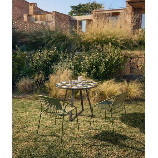 Okrúhly záhradný jedálenský stôl s keramickou doskou ø 90 cm Tella – Kave Home-image-1